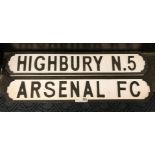 TWO WOODEN ARSENAL SIGNS