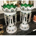 PAIR BOHEMIAN GLASS LUSTRES