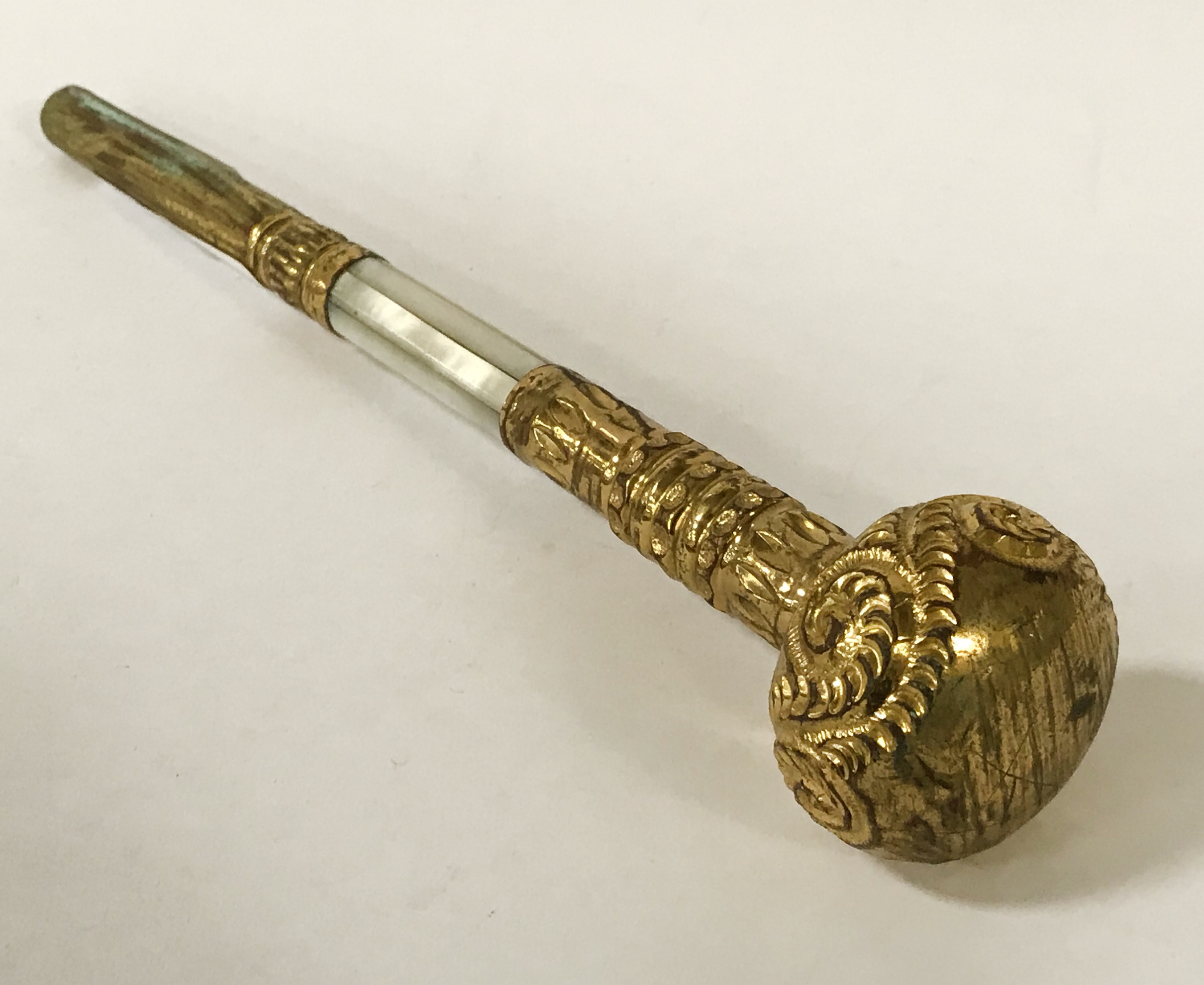 GILT METAL PARASOL HANDLE