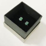 STERLING SILVER EMERALD STUDS