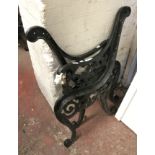 PAIR CAST IRON BENCH ENDS