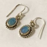 STERLING SILVER OPAL HOOK EARRINGS