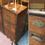 MILITARY THREE DRAWER CHEST - THEODORE ALEXANDER