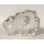 SIGNED BEAR ART GLASS