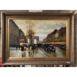 OIL ON CANVAS OF PARIS SCENE SIGNED LACOSTE
