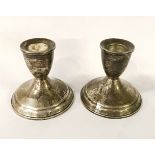 PAIR STERLING SILVER CANDLESTICKS