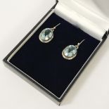 STERLING SILVER TOPAZ DROP HOOK EARRINGS