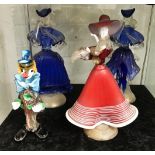 4 MURANO GLASS FIGURES