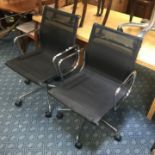 PAIR OF CHROME OFFICE CHAIRS