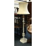 WHITE PAINTED METAL STANDARD LAMP