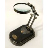 MAGNIFYING LENS ON ADJUSTABLE STAND
