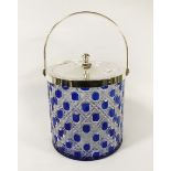 CUT GLASS & SILVER PLATE BISCUIT BARREL