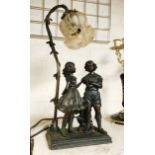 TWO GIRLS FIGURE TABLE LAMP