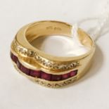 18CT GOLD RUBY & DIAMOND RING