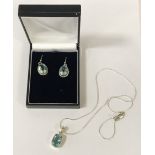 STERLING SILVER TOPAZ PENDANT & EARRINGS