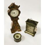 BRASS BRACKET CLOCK & 2 OTHERS