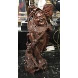 CARVED WOODEN FIGURE LAMP
