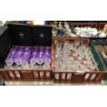 TWO TRAYS OF CRYSTAL GLASS