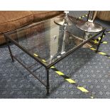 MODERN METAL & GLASS COFFEE TABLE BY OKA