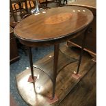 INLAID ELLIPTICAL SIDE TABLE