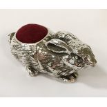 SILVER RABBIT PIN CUSHION