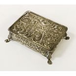 SMALL HM SILVER ART NOUVEAU TRINKET BOX