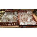 2 TRAYS OF CRYSTAL GLASSWARE