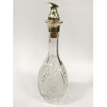 CRYSTAL & HM SILVER DECANTER