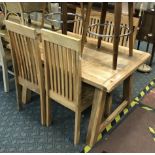 SOLID SHEESHAM TABLE & 4 HIGHBACK CHAIRS