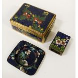 CLOISONNE 3 PIECE SMOKING SET