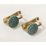 TURQUOISE & GILT SILVER EARRINGS