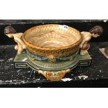 MAJOLICA STYLE CHERUB BOWL