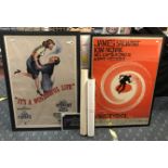 TWO FRAMED MOVIE POSTERS & OTHER POSTERS