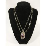 AMETHYST PENDANT (APRROX OVER 70CTS) IN STERLING SILVER ON SILVER CHAIN