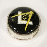 SILVER & ENAMEL MASONIC BOX