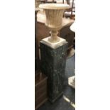 MARBLE EFFECT TALL WOODEN PLINTH