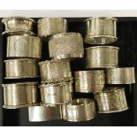 15 HM SILVER NAPKIN RINGS