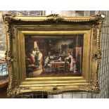 GILT FRAMED OIL ON BOARD - INTERIOR