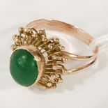 VICTORIAN 14CT GOLD JADE RING