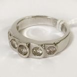 18CT WHITE GOLD 5 STONE DIAMOND RING