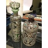 2 ORNATE CRETAN WINE FLASKS