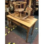 ASH DESK & VINTAGE CHILD'S ROCKING CHAIR