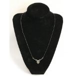 18CT WHITE GOLD & DIAMOND NECKLACE