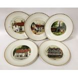 SET OF 5 HAND PAINTED PLATES - DEPICTING ENFIELD PUBS