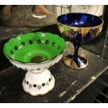 BOHEMIAN GLASS BOWL & ANOTHER