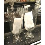 PAIR GLASS CANDLE LAMPS