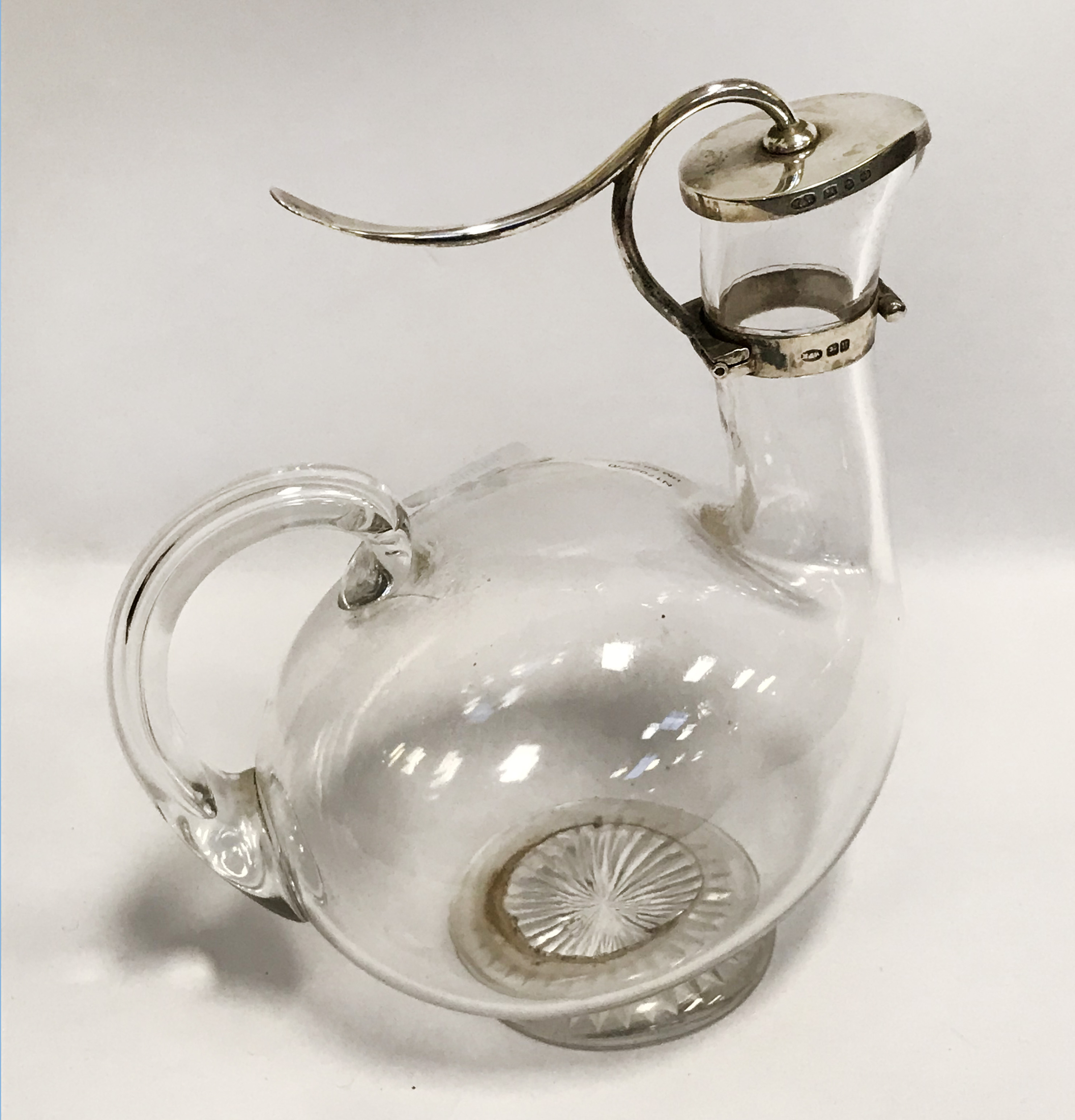 HM SILVER TOPPED DECANTER - BIRMINGHAM - NORTON & WHITE