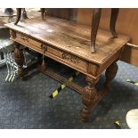 OAK HALL TABLE WITH DRAWERS