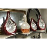 FOUR GLASS VASES