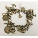 STERLING SILVER CHARM BRACELET